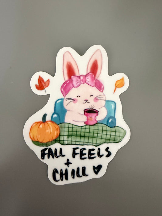 Fall Feels + Chill — Bunny Sticker