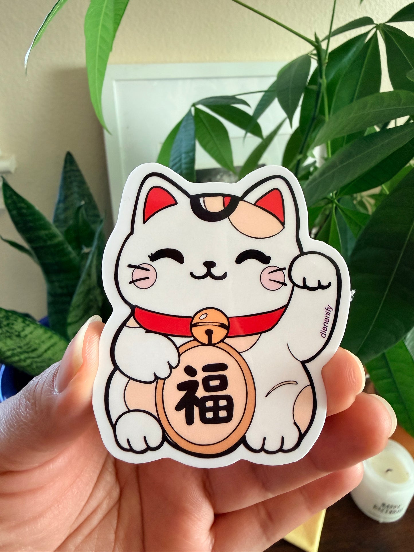 Lucky Little Cat – Good Fortune Sticker