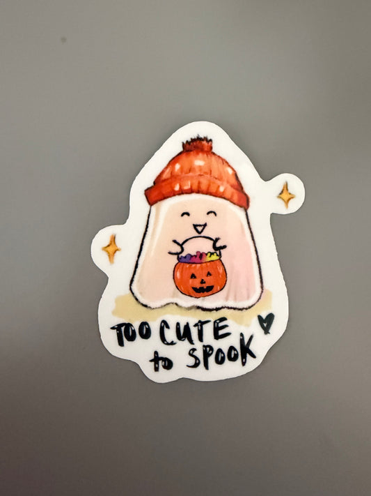 Too Cute to Spook — Fall Girl Sticker