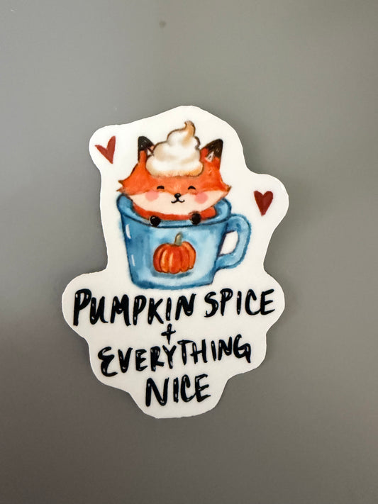Pumpkin Spice + Everything Nice — Fox Sticker