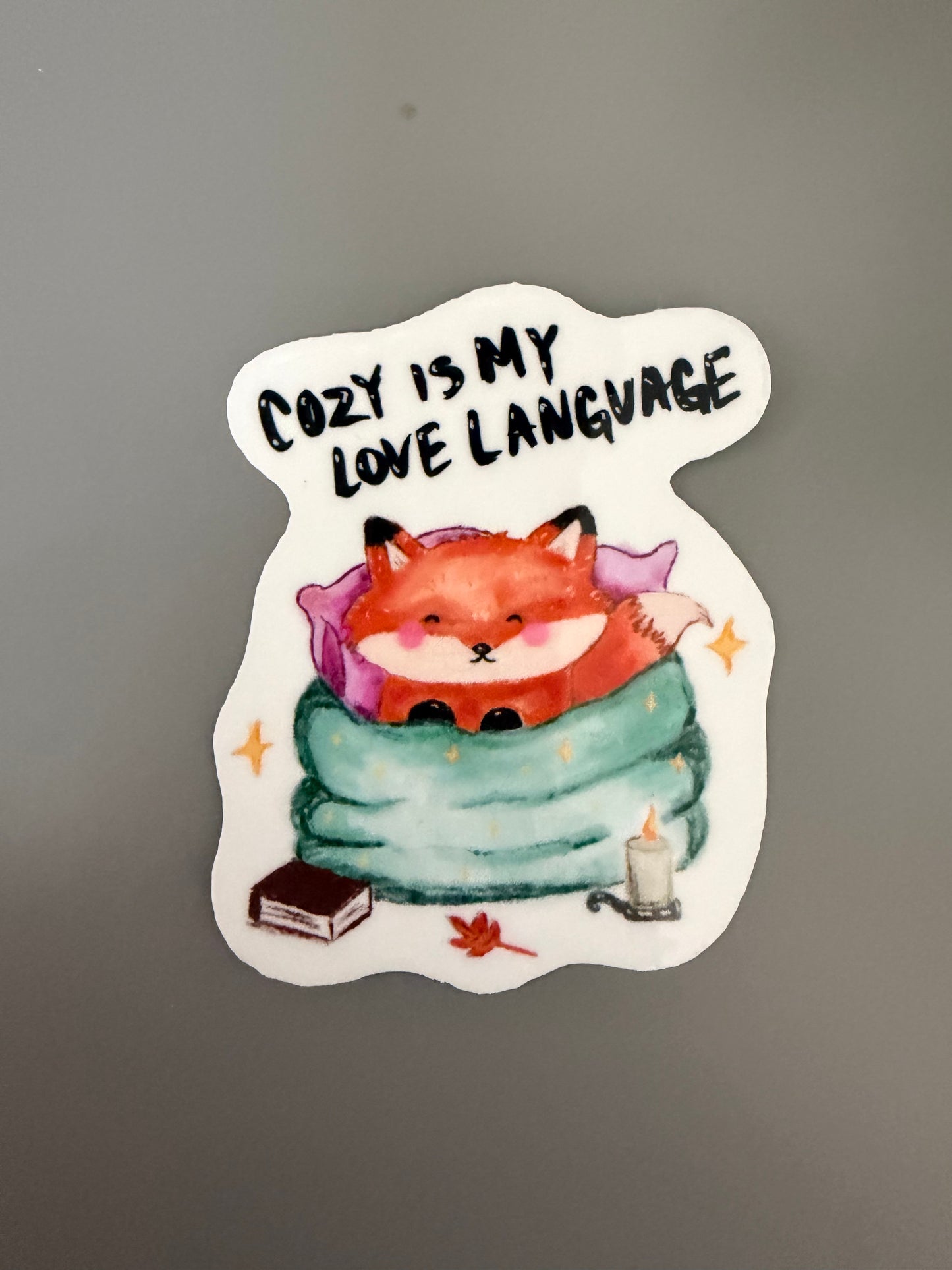 Cozy Is My Love Language — Fox Sticker