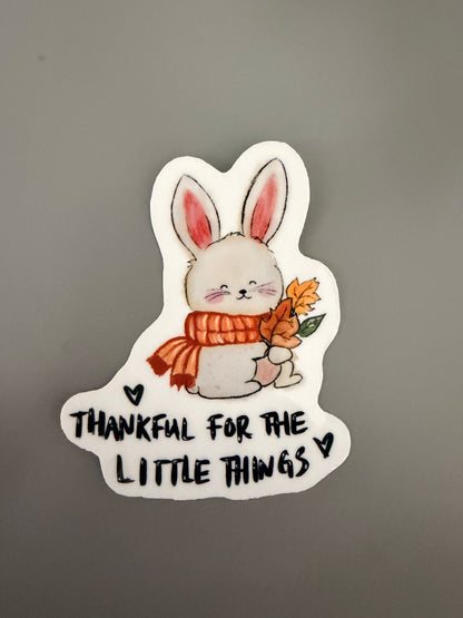 Thankful for the Little Things — Bunny Sticker