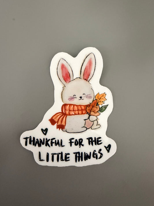 Thankful for the Little Things — Bunny Sticker