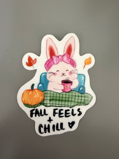 Fall Feels + Chill — Bunny Sticker