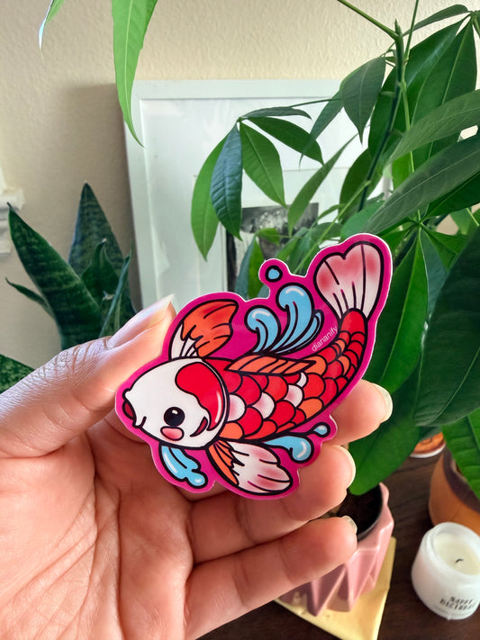 Lucky Little Koi – Good Fortune Die-Cut Sticker&nbsp;