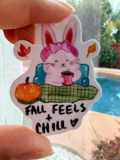 Fall Feels + Chill — Bunny Sticker
