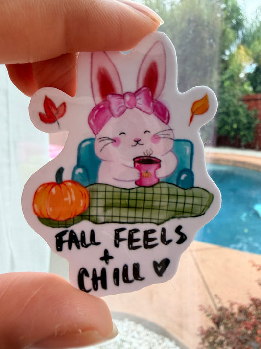 Fall Feels + Chill — Bunny Sticker