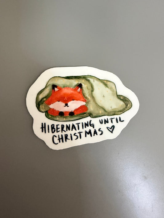 Hibernating Unitl Christmas Fox Sticker