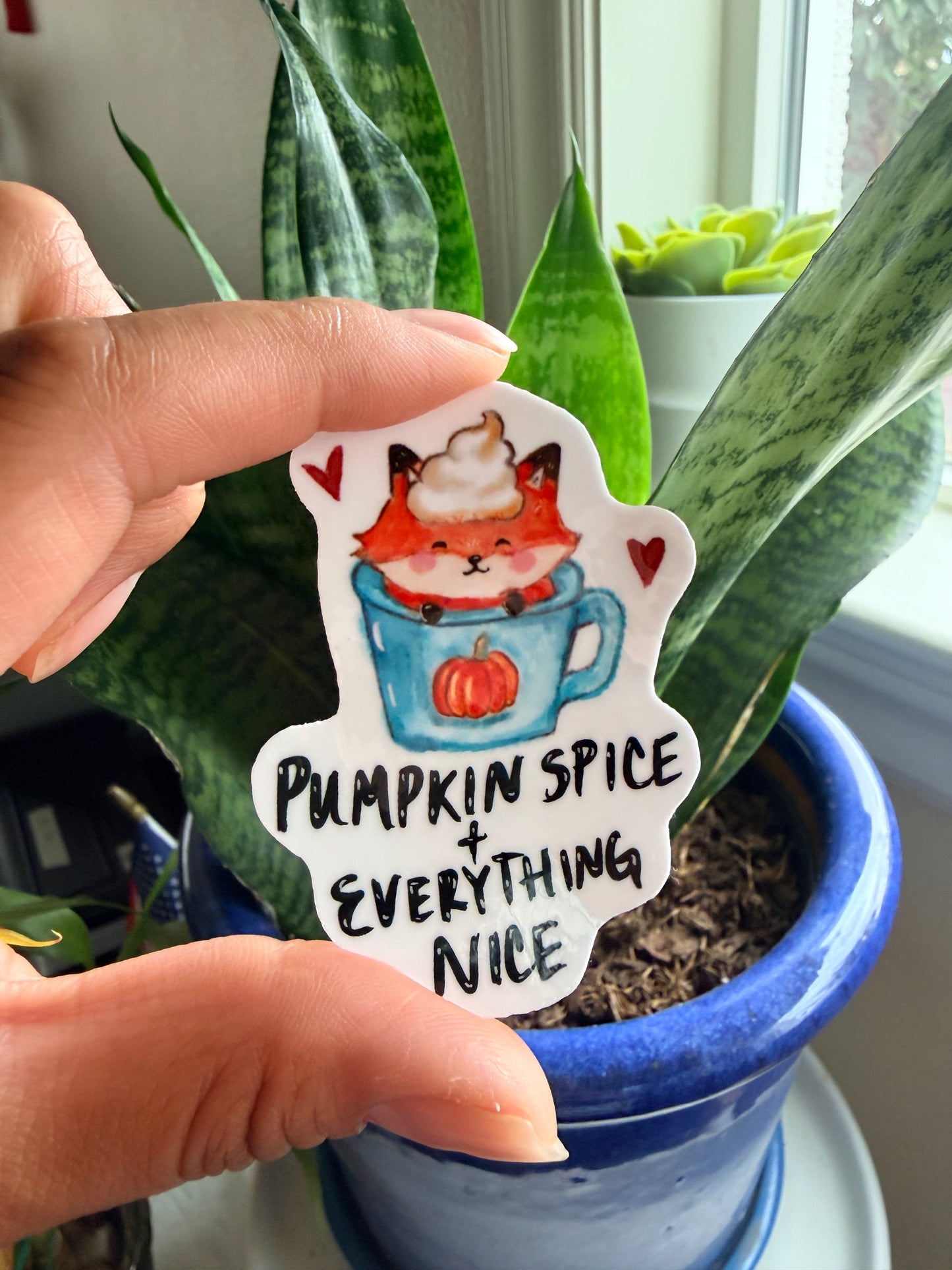 Pumpkin Spice + Everything Nice — Fox Sticker