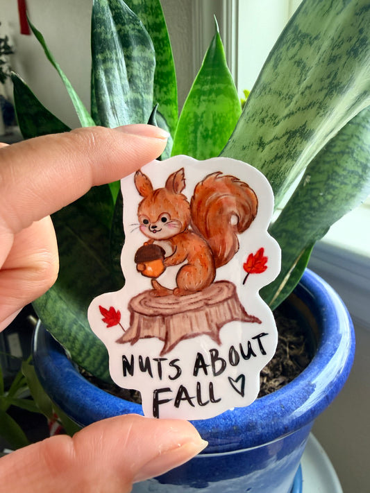 Nuts About Fall — Squirrel Sticker