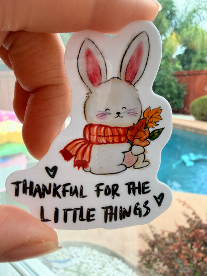 Thankful for the Little Things — Bunny Sticker