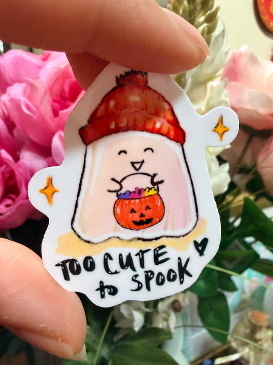 Too Cute to Spook — Fall Girl Sticker